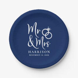 ネイビ結婚ー・ブルー夫人は ペーパープレート