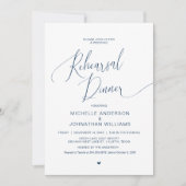 ネイビ結婚ー・ブルー・インビタモダンットのリハーサル・ディナー 招待状 (正面)