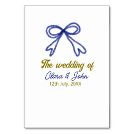 ネイビ結婚ー・ブルー・ボウ・カップルの名前 テーブルナンバー