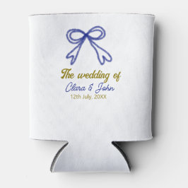 ネイビ結婚ー・ブルー・ボウ・カップルの名前 缶クーラー