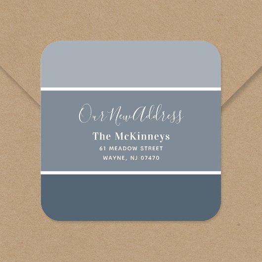 ネイビ絵を描ス見本の新しい住所 スクエアシール