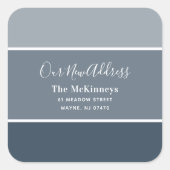 ネイビ絵を描ス見本の新しい住所 スクエアシール (正面)