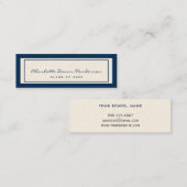 ネイビ縁どベージュ色卒業発表の名刺 コーリングカード (正面/裏面)