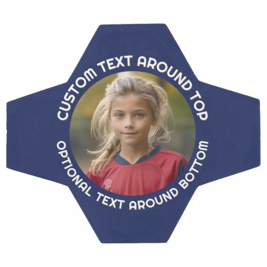 ネイビ縁どーと写真と文字ののまわりに輪 サッカーボール (フラット)