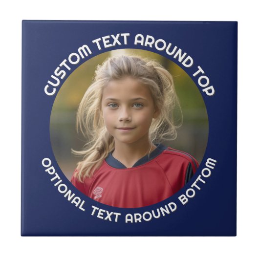 ネイビ縁どーと写真と文字ののまわりに輪 タイル (正面)