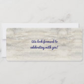 ネイビ航海のいかり搭乗券結婚のチケット 招待状 (裏面)