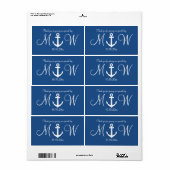 ネイビ航海のいかり結婚の水瓶ラベル ラベル (フルシート)