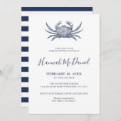 ネイビ航海のガニブライダルシャワー招待カード 招待状 (正面/裏面)