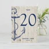 ネイビ航海のスケッチいかり素朴ウッド 招待状 (スタンド正面)