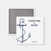 ネイビ航海のスケッチいかり結婚ズ マグネット (正面/裏面)