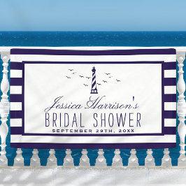 ネイビ航海のストライプーブライダルシャワー 横断幕