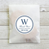 ネイビ航海のロープズ結婚モノグラムありがとう ラウンドシール