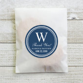 ネイビ航海のロープズ結婚モノグラムありがとう ラウンドシール
