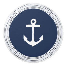 ネイビ航海のーいかりとロープ編み セラミックノブ