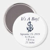 ネイビ航海のーいかりパターンの誕生アナウンス マグネット (正面/裏面)