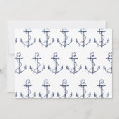 ネイビ航海のーいかりブライダルシャワーホワイト 招待状 (裏面)