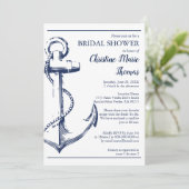 ネイビ航海のーいかりブライダルシャワーレシピ要求 招待状 (スタンド正面)