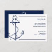 ネイビ航海のーいかりホワイト披露宴 エンクロージャーカード (正面/裏面)