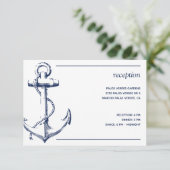 ネイビ航海のーいかりホワイト披露宴 エンクロージャーカード (スタンド正面)