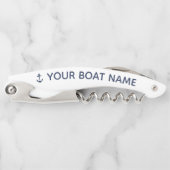 ネイビ航海のーいかりボート名 ソムリエナイフ (正面)