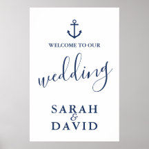 ネイビ航海のーいかり結婚のウェルカムサイン – 大