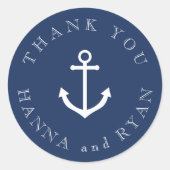 ネイビ航海のーいかり結婚のステッカー ラウンドシール (正面)