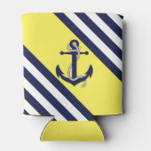ネイビ航海のーいかり/ロープ、青ストライプ色 – lt黄色 缶クーラー (裏面)