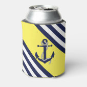 ネイビ航海のーいかり/ロープ、青ストライプ色 – lt黄色 缶クーラー (缶裏面)