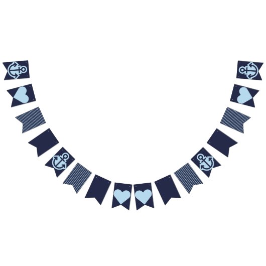 ネイビ航海のーとホワイトのバンティング バンティングフラッグ (全)