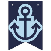 ネイビ航海のーとホワイトのバンティング バンティングフラッグ (第1の旗)