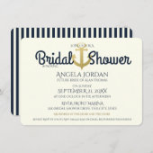 ネイビ航海のーと金ゴールドいかりブライダルシャワー 招待状 (正面/裏面)