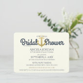 ネイビ航海のーと金ゴールドいかりブライダルシャワー 招待状 (スタンド正面)