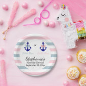 ネイビ航海のーの弓と弓のネクタイ性別の表示 ペーパープレート (パーティー)