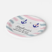 ネイビ航海のーの弓と弓のネクタイ性別の表示 ペーパープレート (アングル)