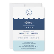 ネイビ航海のーアホイ男の子の赤んモダンだシャワー