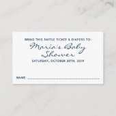 ネイビ航海のーストライプシャワーオムツラッフル エンクロージャーカード (裏面)