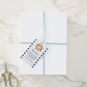 ネイビ航海のーストライプズのステアリングホイール ギフトタグ (より糸付き)