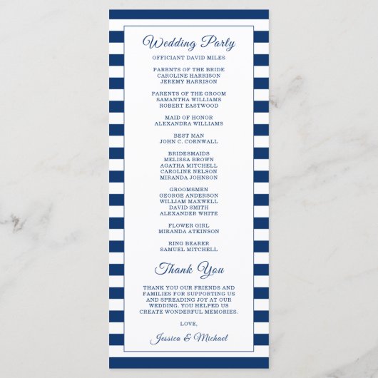 ネイビ航海のーストライプズ水色ハンドル プログラム (裏面)