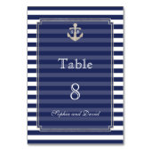 ネイビ航海のーストライプ・ウェディングテーブル番号 テーブルナンバー (裏面)