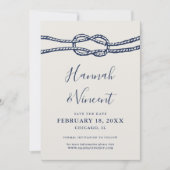 ネイビ航海のーノット日付カードの保存 セーブザデート (正面)