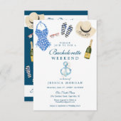 ネイビ航海のーバチェロレッテ旅程招待状 招待状 (正面/裏面)