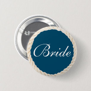 ネイビ航海のービーチブライダルパーティボタン – Bride 缶バッジ