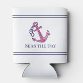 ネイビ航海のーピンクいかり名門私立校風のボート名 缶クーラー (裏面)