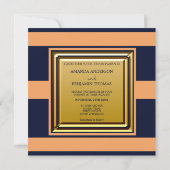 ネイビ航海のーブルオストライプレンジいかり結婚I 招待状 (裏面)