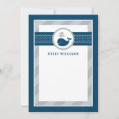 ネイビ航海のーブルグレイパーソナライズされたホエールノートCa ノートカード (正面)