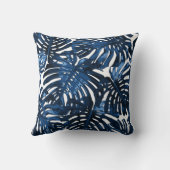 ネイビ航海のーブルトロピカルジャングル葉 クッション (裏面)