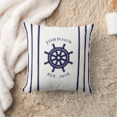 ネイビ航海のーブルハンドルパーソナライズされた クッション (ブランケット)