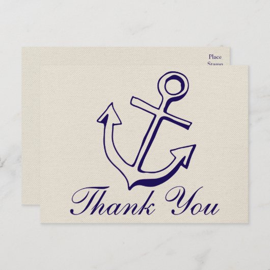 ネイビ航海のーブルーありがとういかりタン結婚ズ ポストカード (正面/裏面)