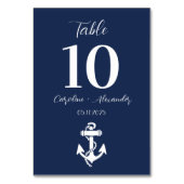 ネイビ航海のーブルーいかりエレガモダンントウェディング テーブルナンバー (裏面)