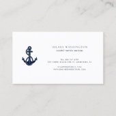 ネイビ航海のーブルーいかりエレガント 名刺 (正面)